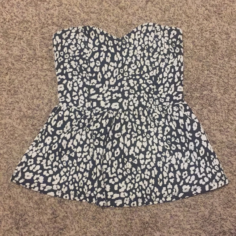 Leopard Print Strapless Top